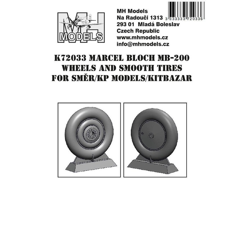 1/72 Marcel Bloch MB-200 Wheels and Smooth Tires for Smer / Heller / KPM / Kitbazar