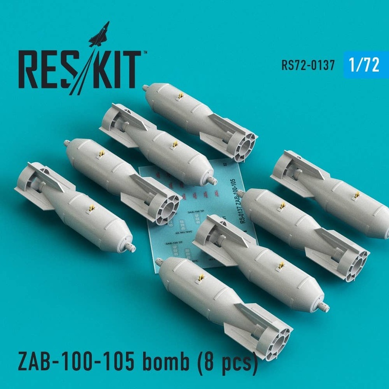 1/72 ZAB-100-105 Bomb (8pcs) (Su-7, Su-17, Su-22, Su-24, Su-25, Su-34, MiG-21, MiG-27)