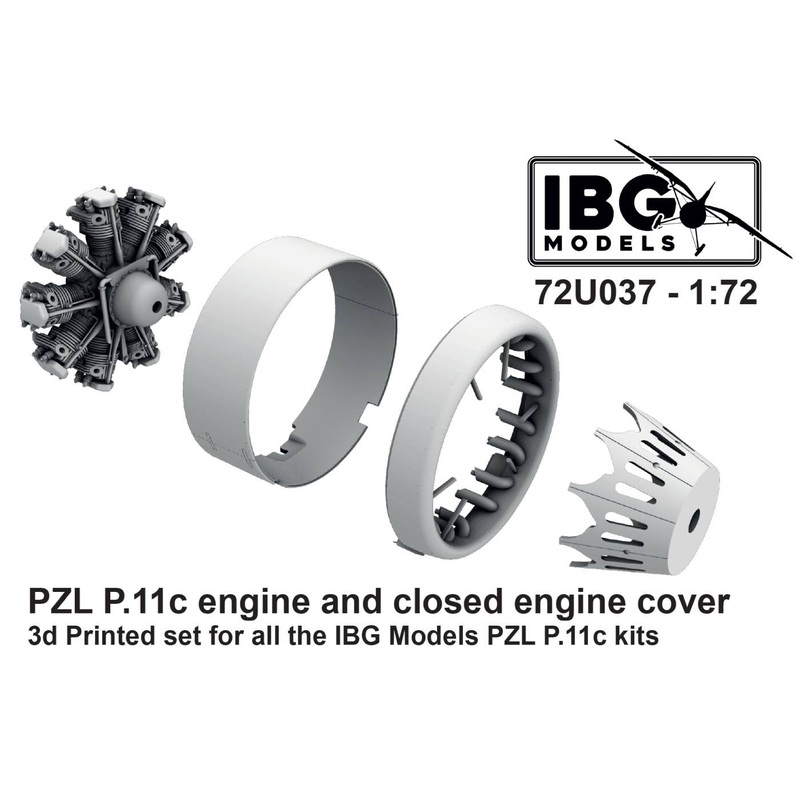1/72 PZL P.11c Fighter Engine & Cowling 3D Print (72U037)