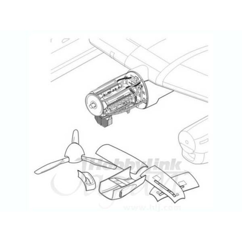1/72 Lancaster MK.I/III engine for Hasegawa