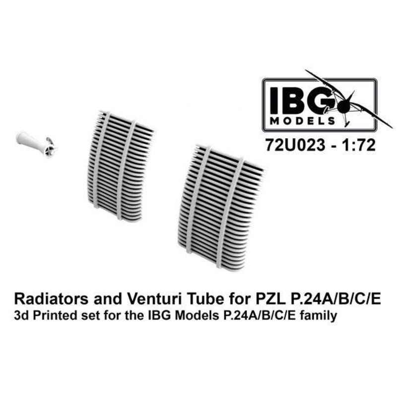 1/72 PZL P.24A/B/C/E Radiator & Venturi Tube for 3D Printed IBG (72U023)