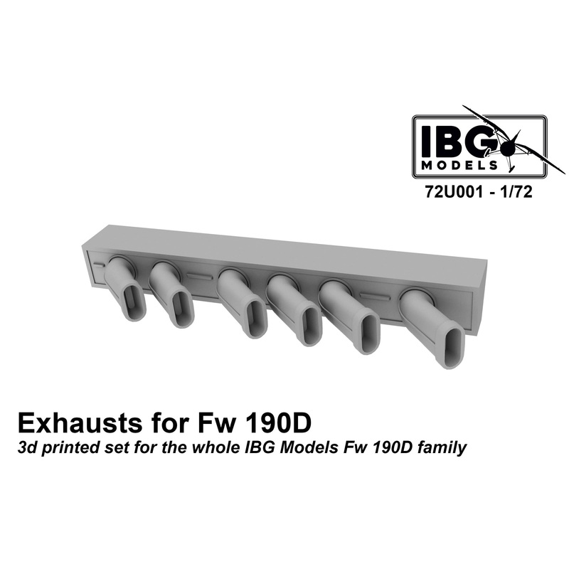 1/72 Fw190D Exhaust Pipe for 3D Printed IBG (72U001)
