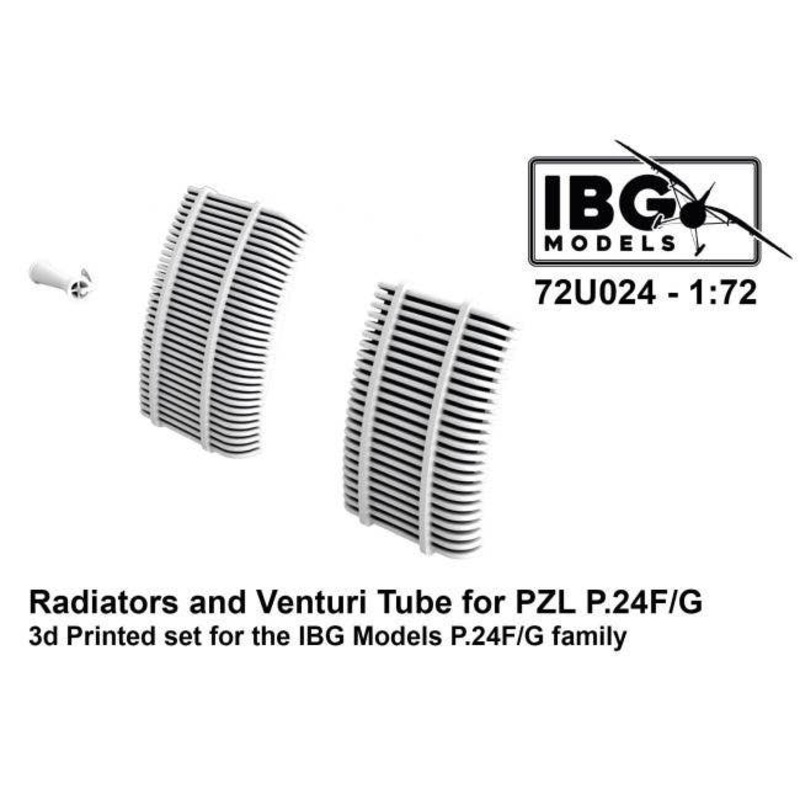 1/72 PZL P.24F / G Radiator & Venturi Tube for 3D Print IBG (72U024)