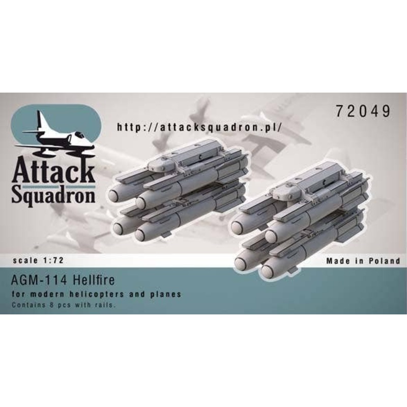 1/72 AGM-114 Hellfire Missile x8 (with Launcher)