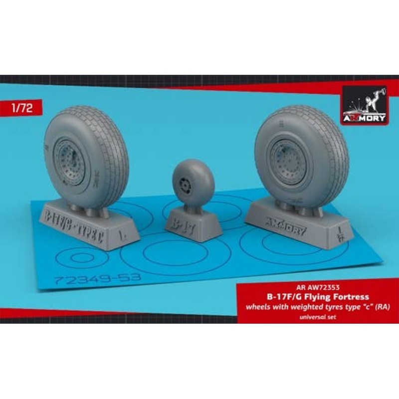 1/72 B-17F/G Flying Fortress wheels w/ weighted tires type "c" (RA)