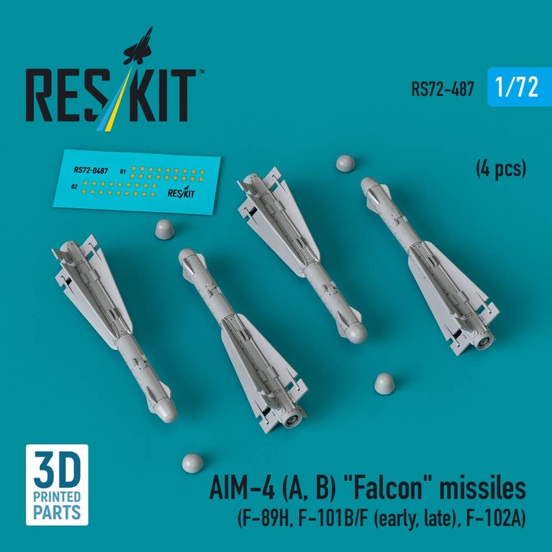 1/72 AIM-4 (A, B) Falcon missiles (4 pcs)