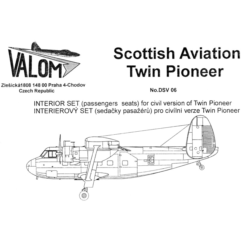 1/72 Civil Twin Pioneer Interior Set (Passenger Seats)