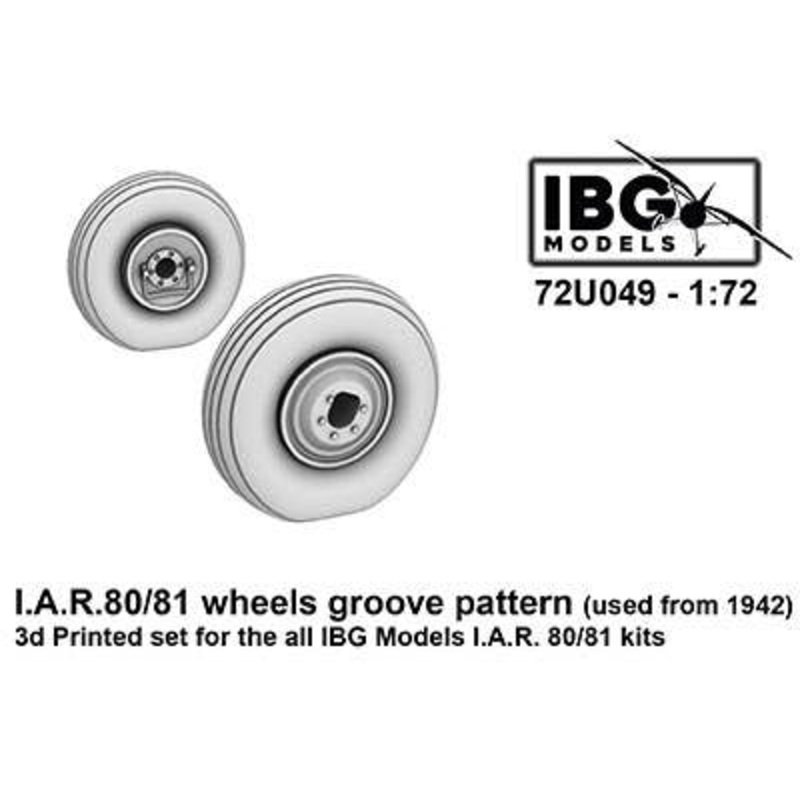 1/72 I.A.R.80/81 Wheels Groove Pattern (Used From 1942) 3D Printed Set for All lBG Models I.A.R. 80/81 Kits