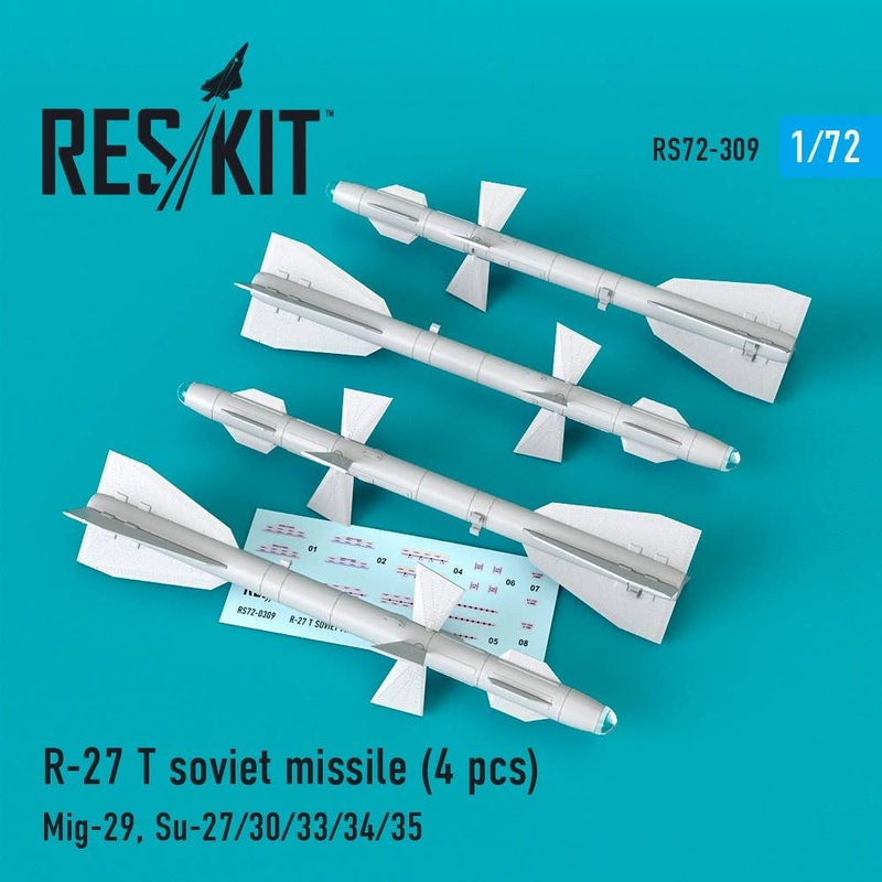 1/72 R-27 T soviet missile (4 pcs) (Mig-29, Su-27/30/33/34/35)