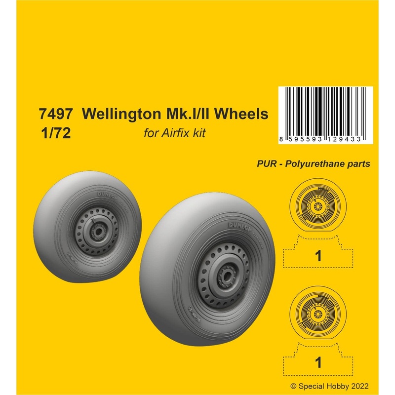 1/72 Wellington Mk.I / II Wheels for Airfix Kit