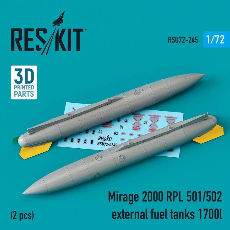 Mirage 2000 RPL 501/502 external fuel tanks 1700lt (2 pcs) (3D printing)