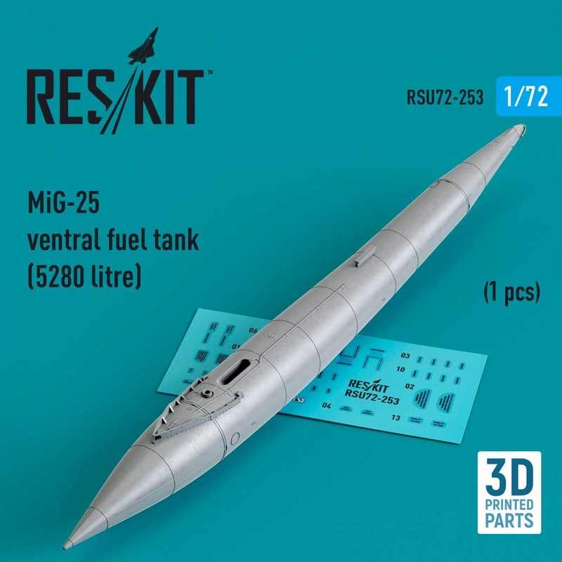 1/72 MiG-25 ventral fuel tank (5280 litre) (1 pcs) (3D Printed)