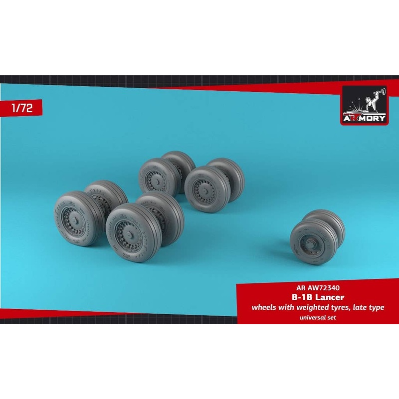 1/72 B-1B Lancer Wheels w/Weighted Tires, Late