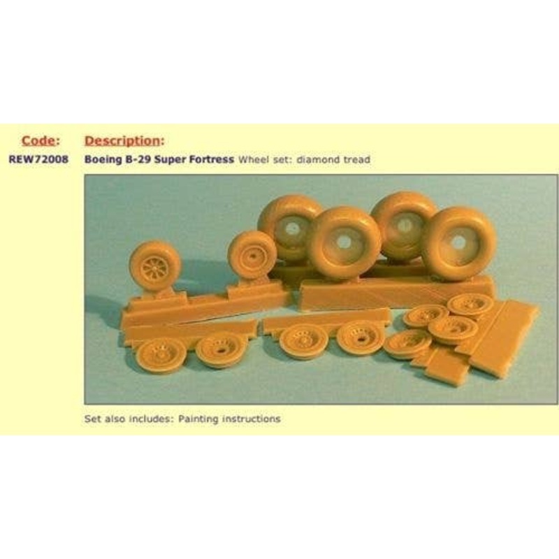 1/72 B-29 Superfortress Wheels - Diamond Tread