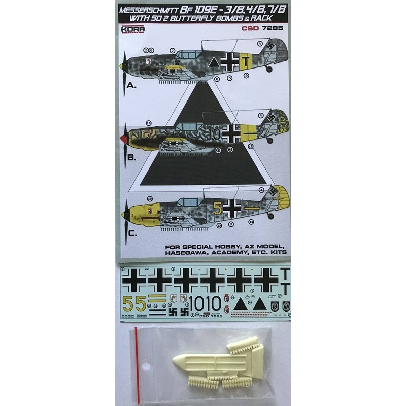 1/72 Messerschmitt Bf 109E-3/4/7/B, with SD 2 Butterfly bombs & rack