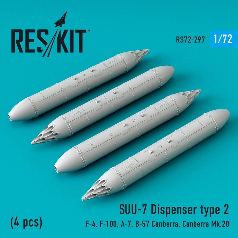 1/72 SUU-7 Dispenser type 2 (4 pcs) (F-4, F-100, A-7, B-57 Canberra, Canberra Mk.20)