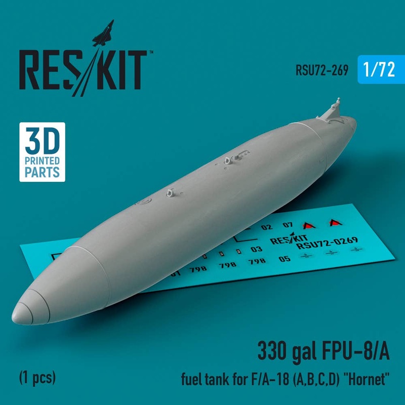 1/72 330 gal FPU-8/A fuel tank for F/A-18 (A,B,C,D) Hornet  (1 pcs) (3D printed)