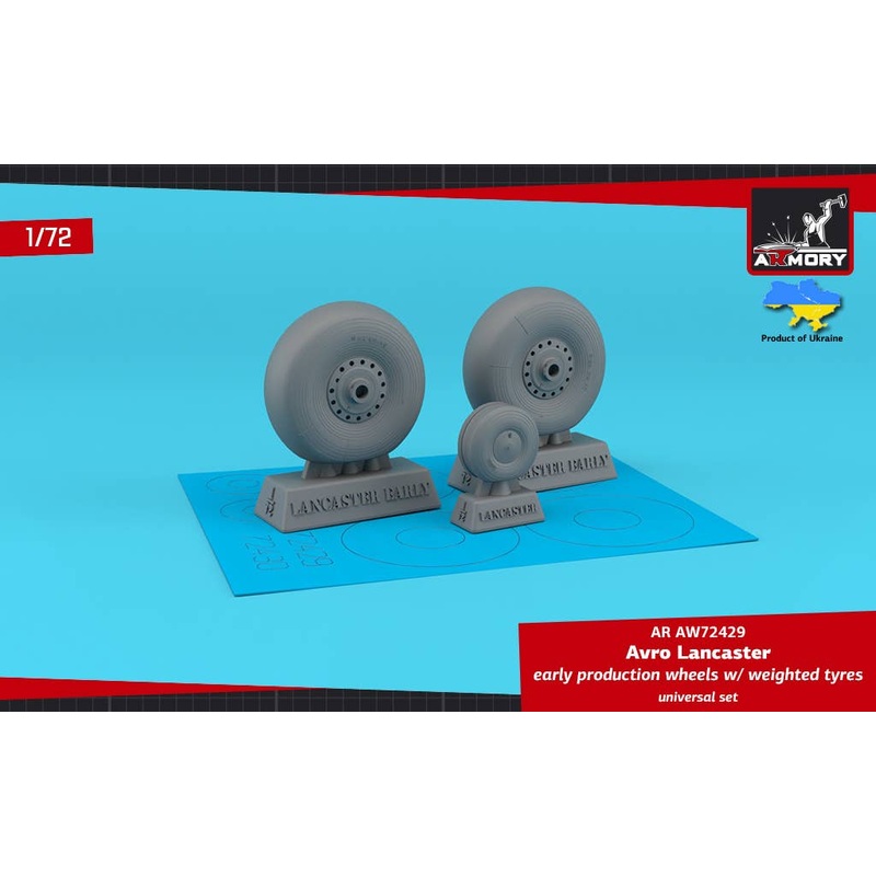 1/72 Avro Lancaster wheels early type w/ weighted tyres