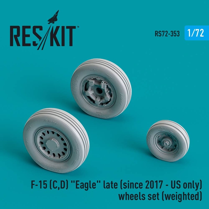 1/72 F-15 (C,D) Eagle late (since 2017 - US only) wheels set (weighted) (Resin & 3D Printed)
