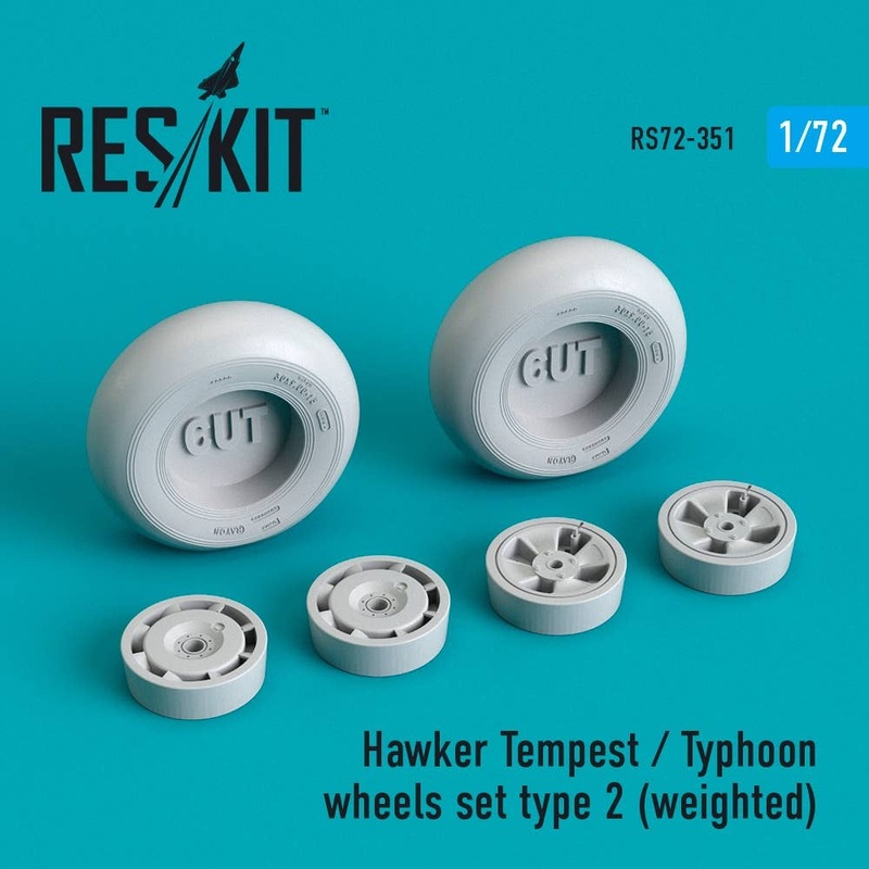1/72 Hawker Tempest/Typhoon wheels set type 2 (weighted)