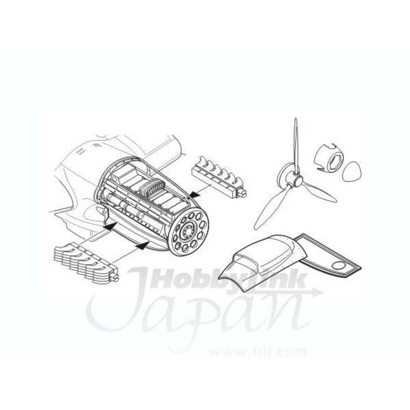 1/72 He 111 H engine set for Hasegawa