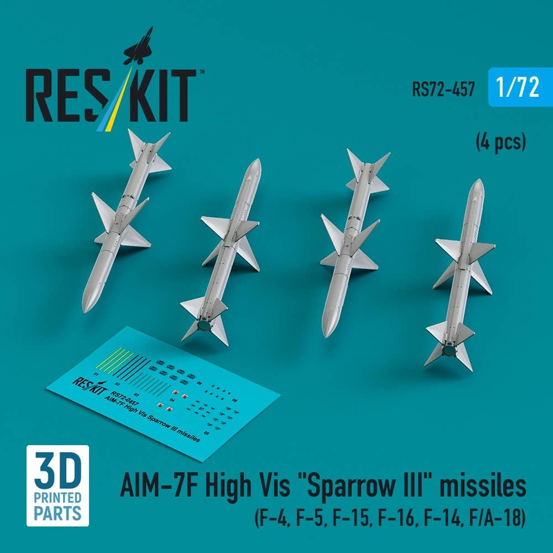 1/72 AIM-7F High Vis Sparrow III missiles (4 pcs)