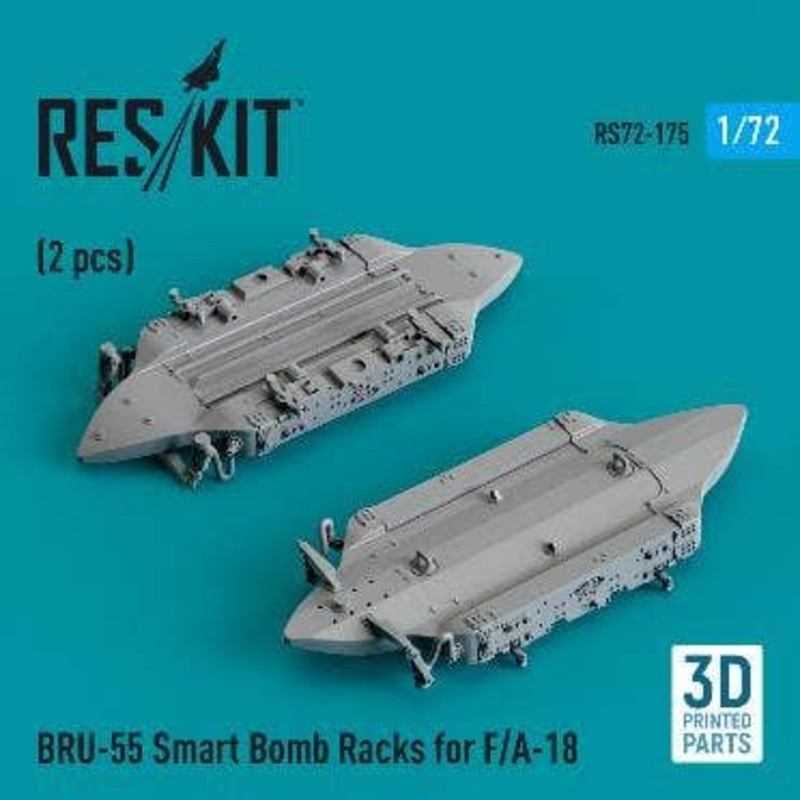 1/72 BRU-55 Smart Bomb Racks for F/A-18 (2 pcs) (3D Printed)