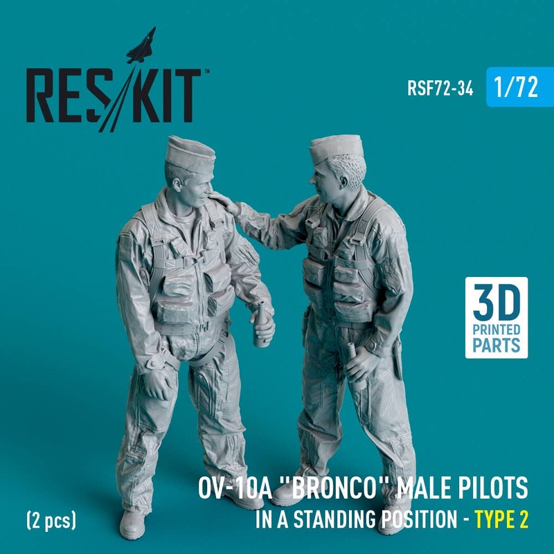1/72 OV-10A Bronco male pilots (in a standing position - type 2) (2 pcs) (3D Printed)