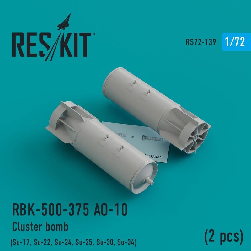 1/72 RBK-500-375 -10 Cluster Bomb (2pcs) (Su-17, Su-22, Su-24, Su-25, Su-30, Su-34)