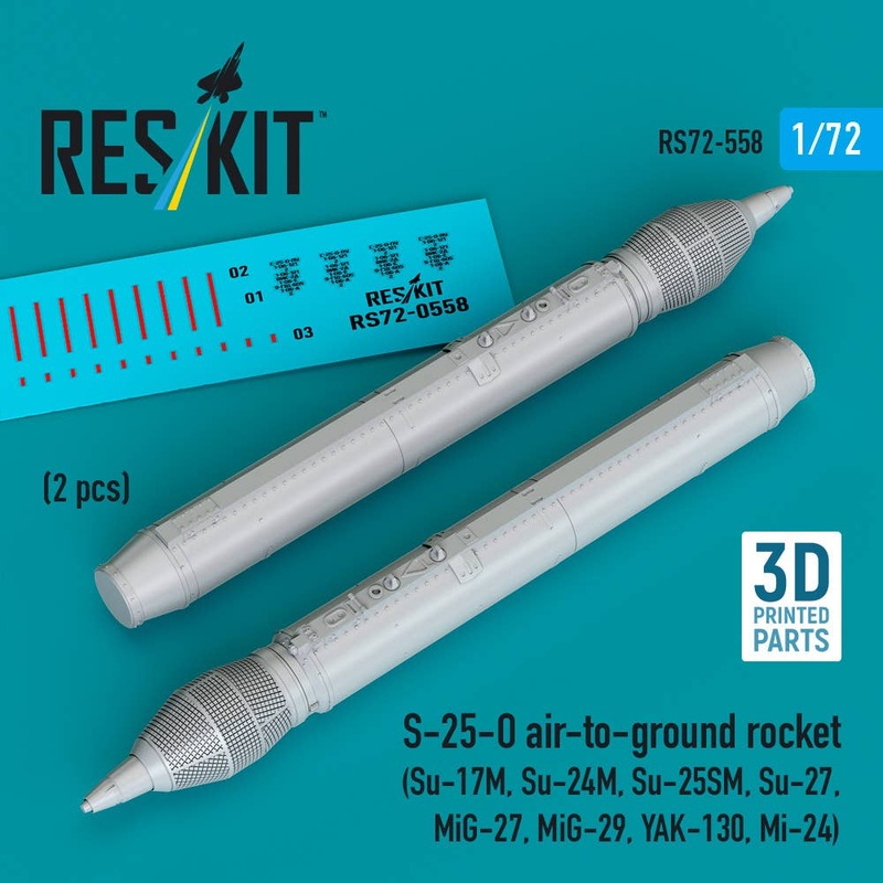 1/72 S-25-O air-to-ground rocket (2 pcs) (3D Printed)