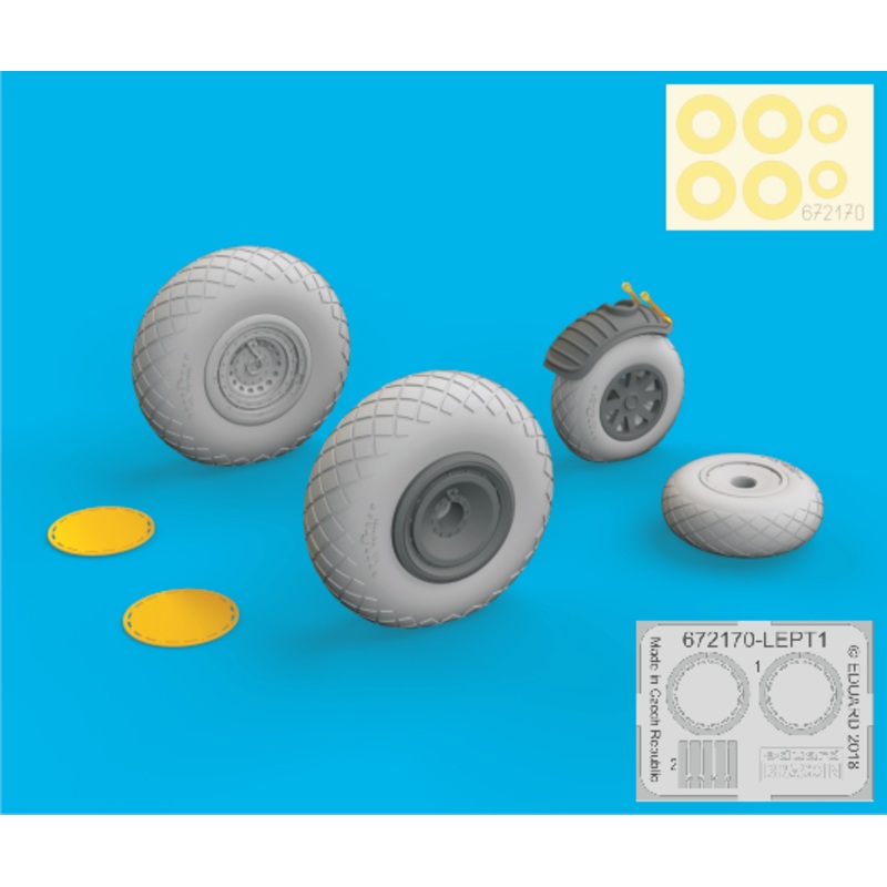 1/72 B-24 Wheels (Resin & Photo-Etched) (for Eduard/Hasegawa)