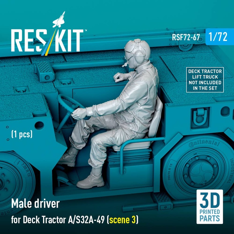 1/72 Male driver for Deck Tractor A/S32A-49 (scene 3) (1 pcs) (3D Printed)
