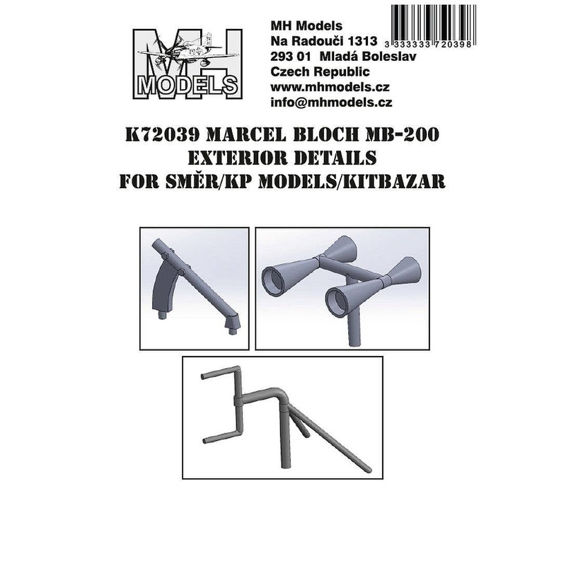 1/72 Marcel Bloch MB-200 Exterior Details for Smer / KP Models / Kitbazar