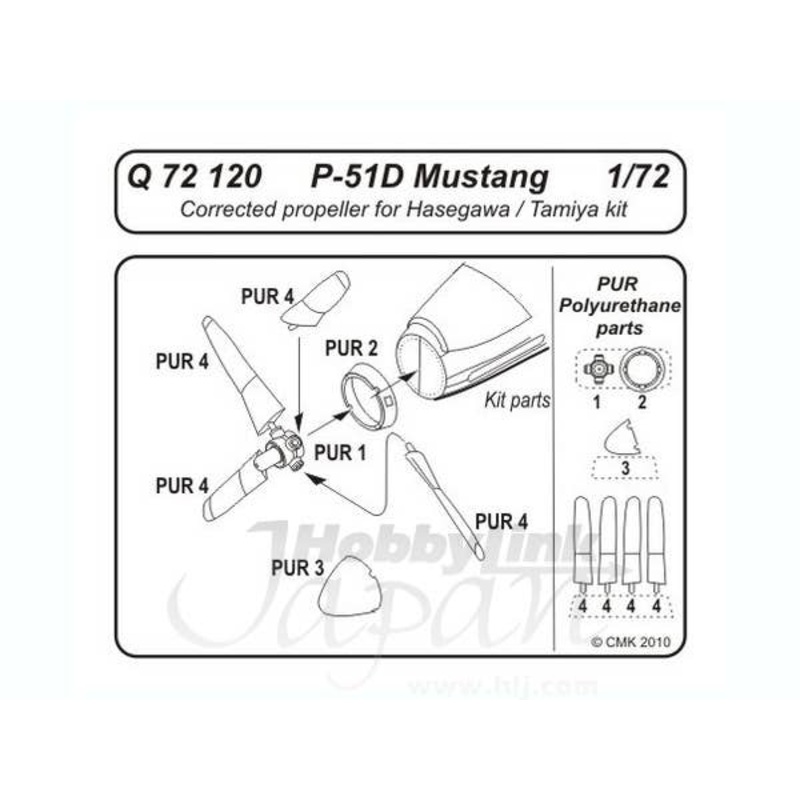 1/72 P-51D Mustang Corrected propeller HAS/TA
