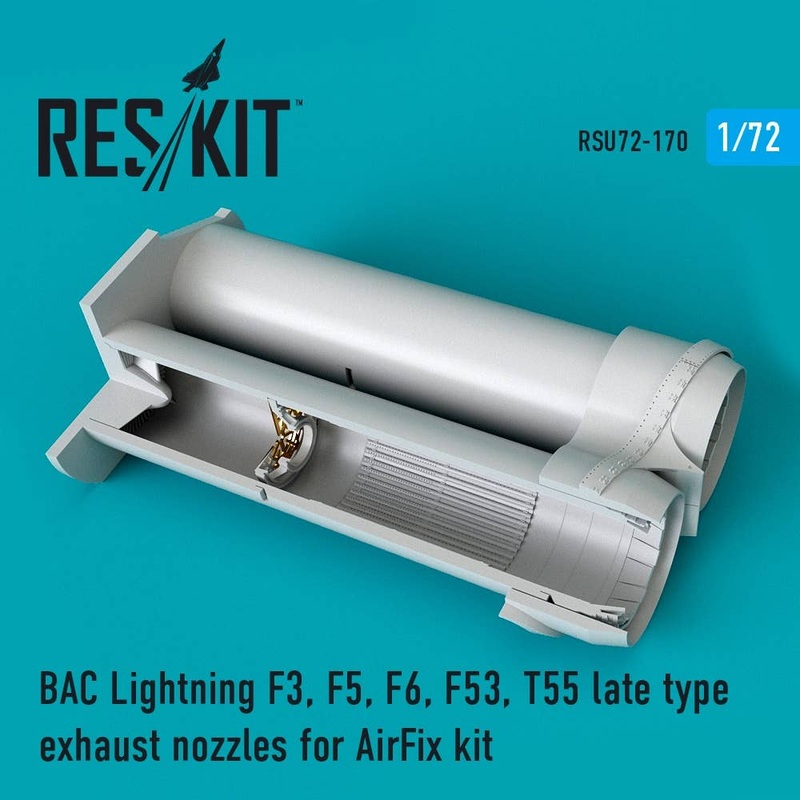 1/72 BAC Lightning F3, F5, F6, F53, T55 exhaust nozzles late type for Airfix kit