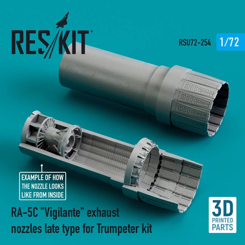 1/72 RA-5C Vigilante exhaust nozzles late type for Trumpeter kit (3D printing)