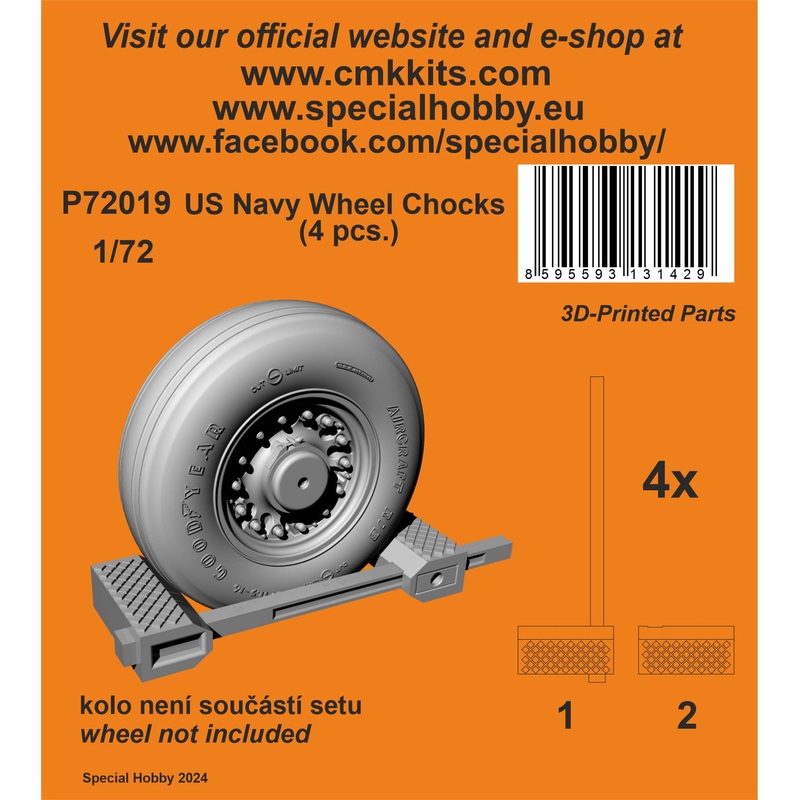 1/72 US Navy Wheel Chocks (4 pcs.)