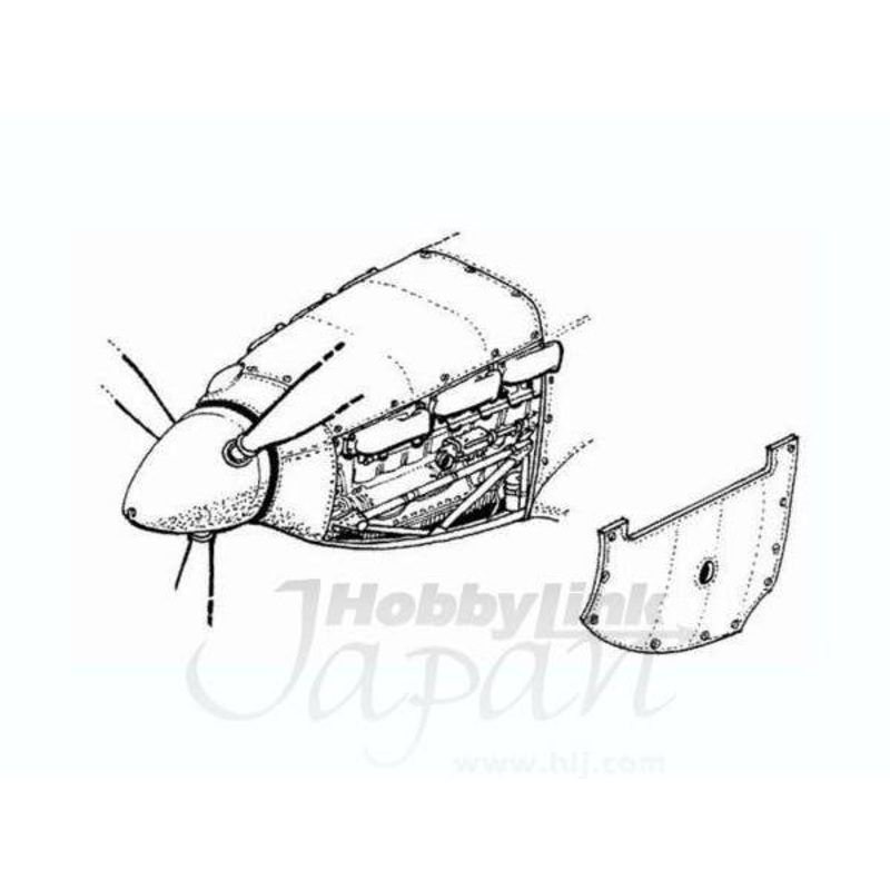 1/72 Hurricane Mk.II engine set for Revel