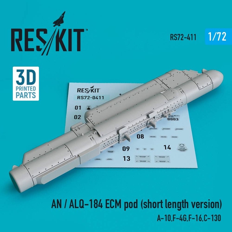 1/72 AN / ALQ-184 ECM pod (short length version) (A-10,F-4G,F-16,C-130) (3D printing)