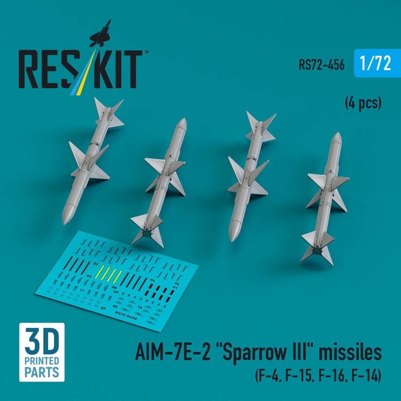 1/72 AIM-7E-2 Sparrow III missiles (4 pcs)