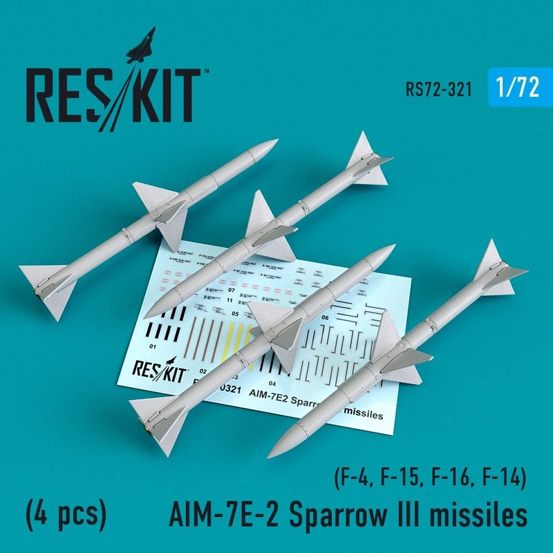 1/72 AIM7E2 Sparrow III missiles (4pcs) (F-4, F-15, F-16, F-14)