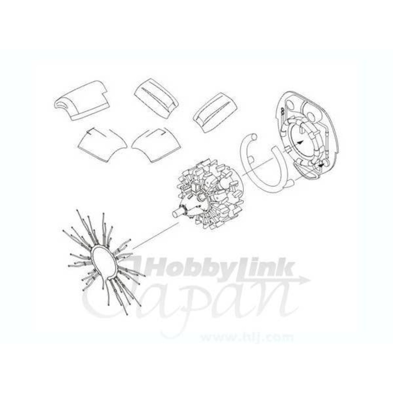 1/72 B-26F/G Marauder Left Engine and Compartment Set (for Hasegawa)