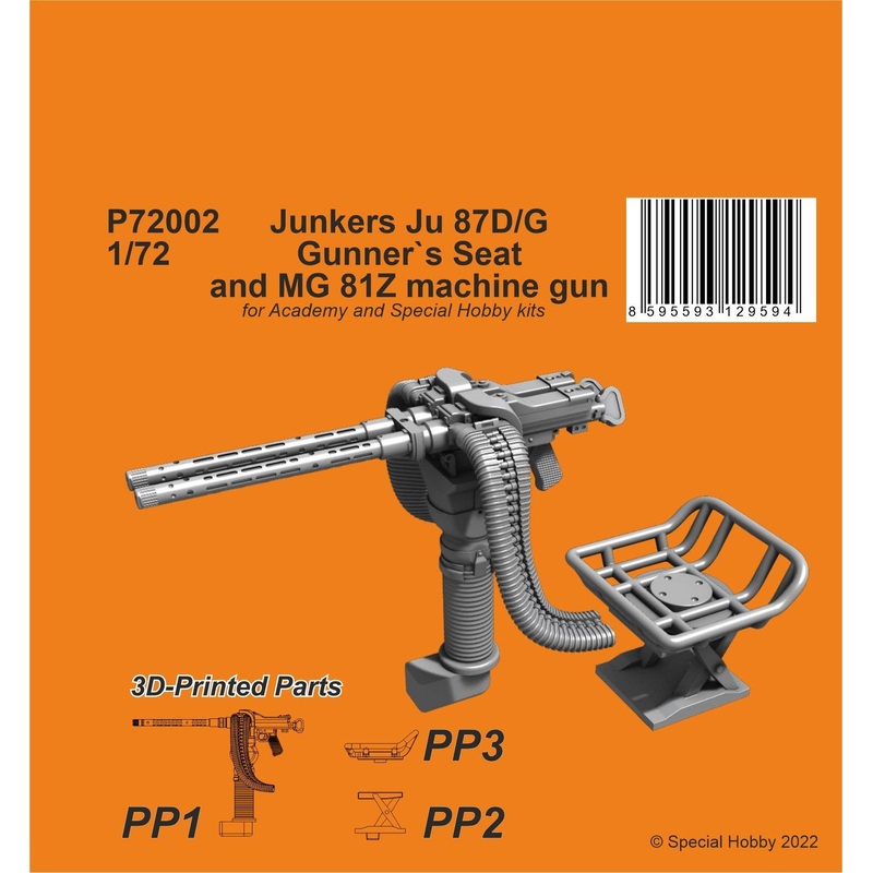 1/72 Ju 87D/G Gunner`s Seat and MG 81Z machine gun / for Academy / SH kits
