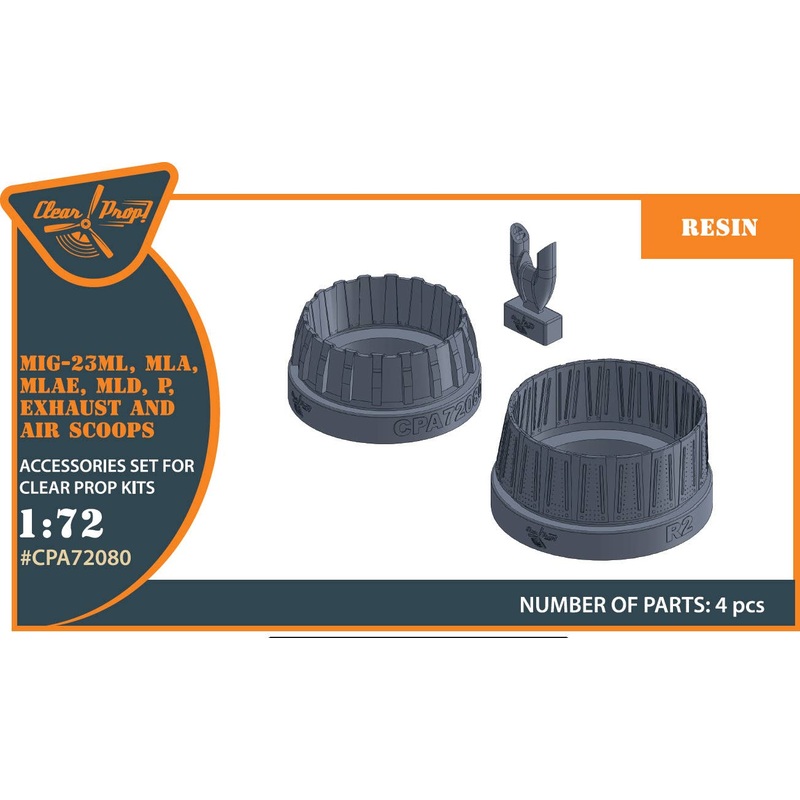 1/72 MiG-23ML, MLD, P, MLAE Exhaust and air scoops for CP kits