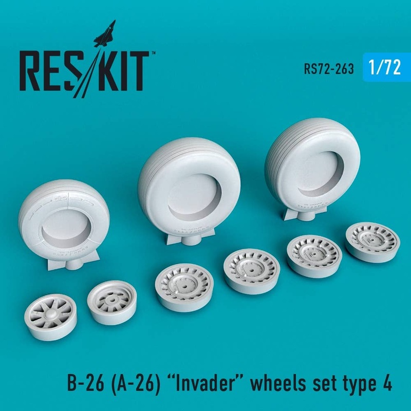 1/72 B-26 (A-26) Invader Type 4 Wheels Set (for Models Bit)
