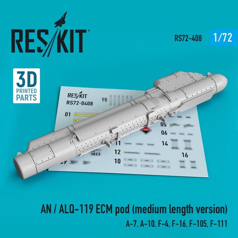 1/72 AN / ALQ-119 ECMpod (medium length version) (A-7, A-10, F-4, F-16, F-105, F-111) (3D printing)