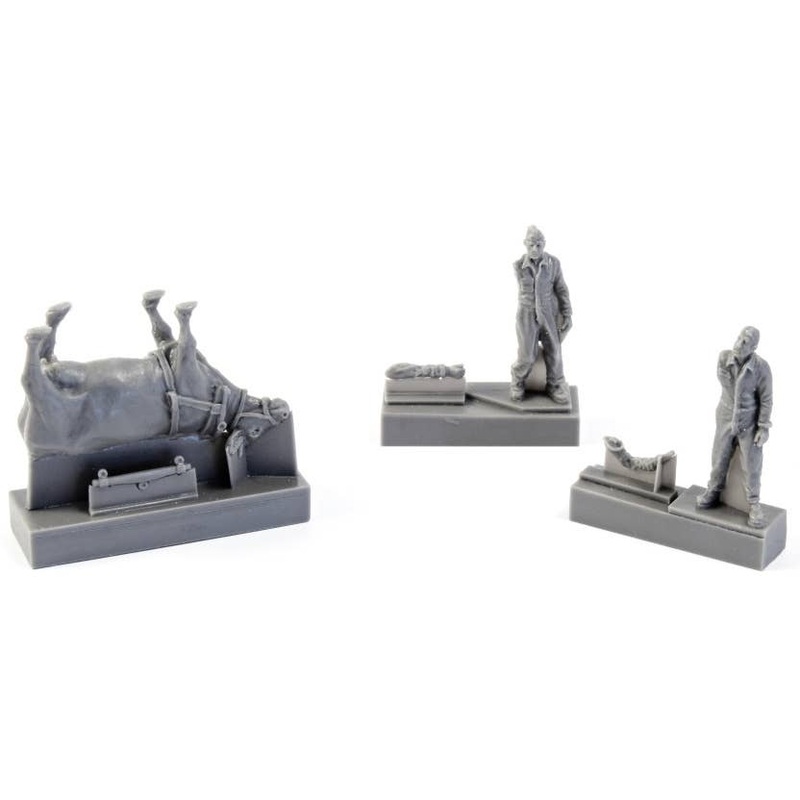 1/72 Ox Towing a Me 163B w/2 Luftwaffe Ground Crew (3 figures)