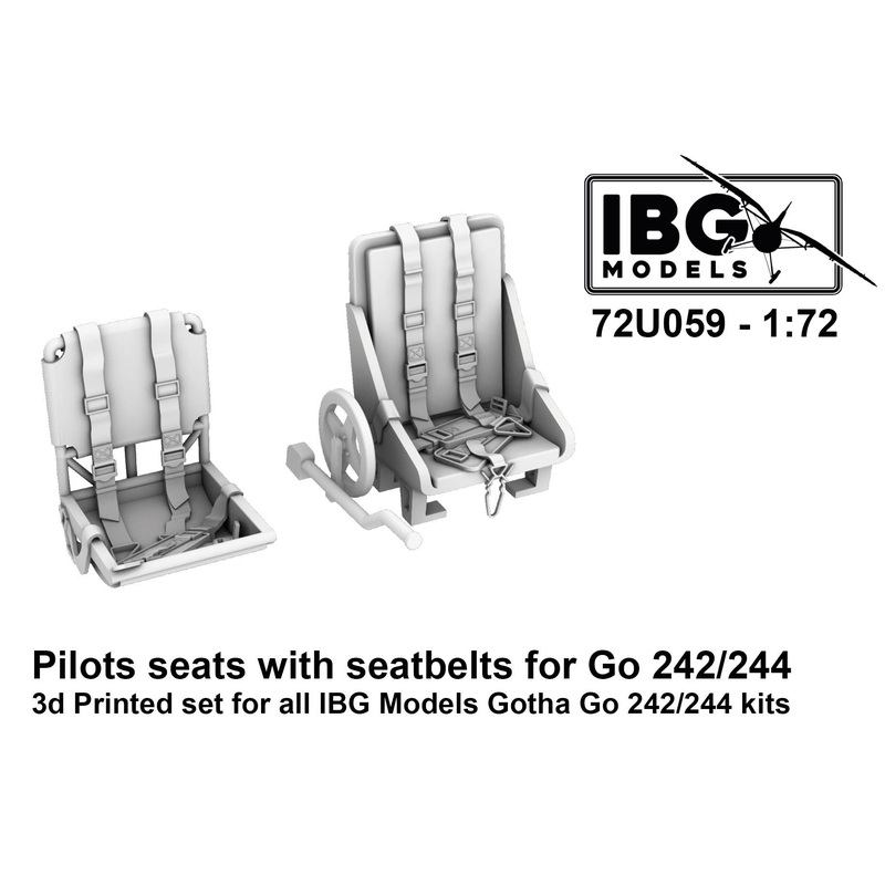 1/72 Pilots seats with seatbelts for Go 242/244 3d Printed set for all IBG Models Gotha Go 242/244 kits (72U059)