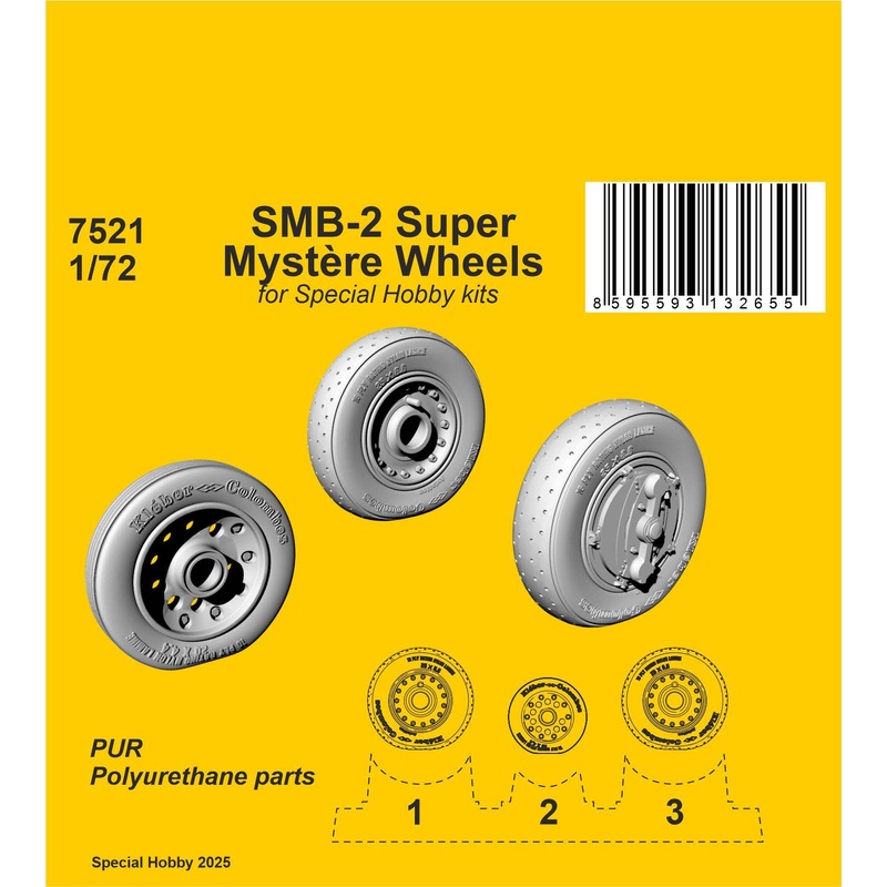 1/72 SMB-2 Super Mystere Wheels / for Special Hobby kits