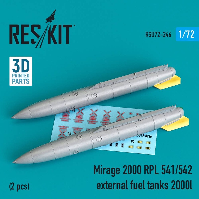Mirage 2000 RPL 541/542 external fuel tanks 2000lt (2 pcs) (3D printing)